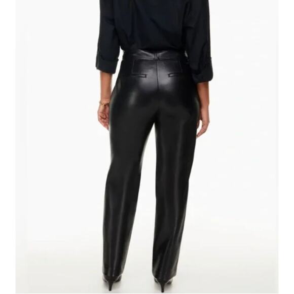 NWT ARITZIA BABATON Command Pant Size 16 Vegan Faux Leather Black Cropped Ankle - Picture 3 of 16